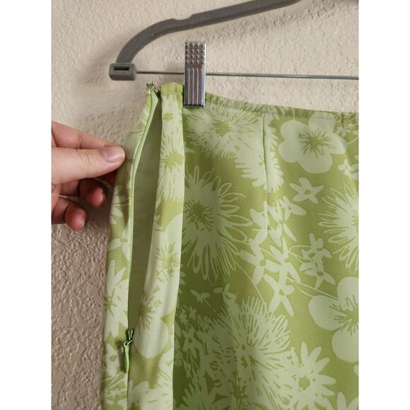 Y2k Lime Green Apostrophe Mid Length Skirt Women's Sz 10 - Picture 5 of 7